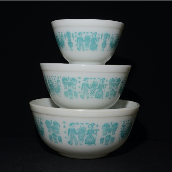 Pyrex Other - DECIDED TO KEEP NOT FOR SALE Pyrex Mixing Nesting Bowls Amish Butterprint 1950